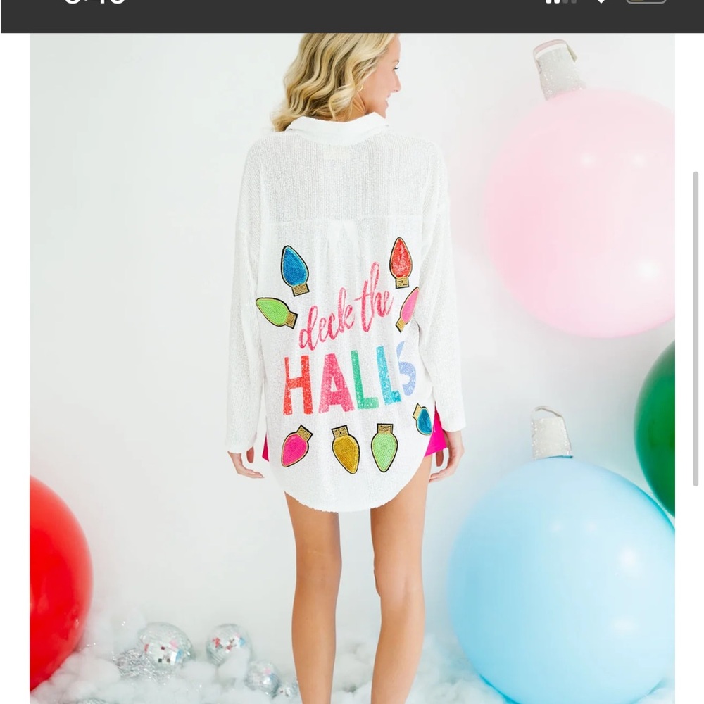 NWOT Judith March Deck the Halls top